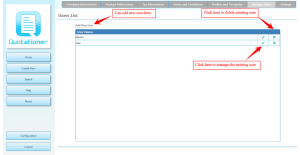 Manage User Accounts - Quotationer